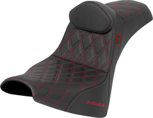 Saddlemen SDC Red Lattice Seat & Backrest for 2018-2026 Harley Softail FXBB FXST