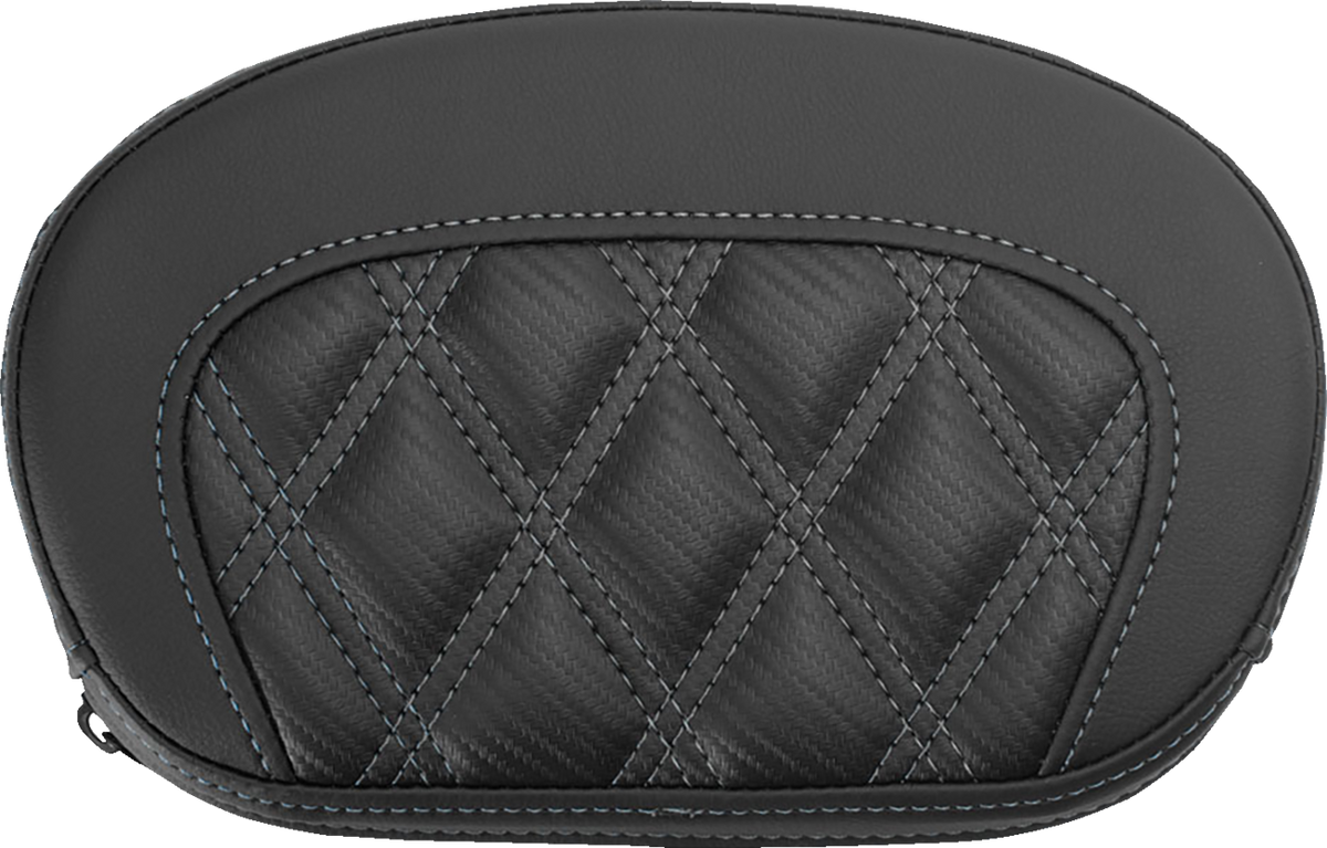 Saddlemen Mini Contour Gray Carbon Lattice Stitch Sissy Bar Pad for Harley