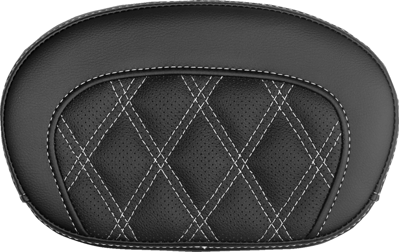Saddlemen Mini Contour White Lattice Stitch Sissy Bar Backrest Pad for Harley