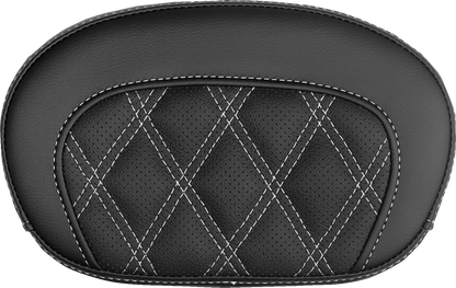 Saddlemen Mini Contour White Lattice Stitch Sissy Bar Backrest Pad for Harley