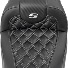 Saddlemen Roadsofa Carbon Fiber Silver Lattice Gel Seat 2023-2026 Harley Touring