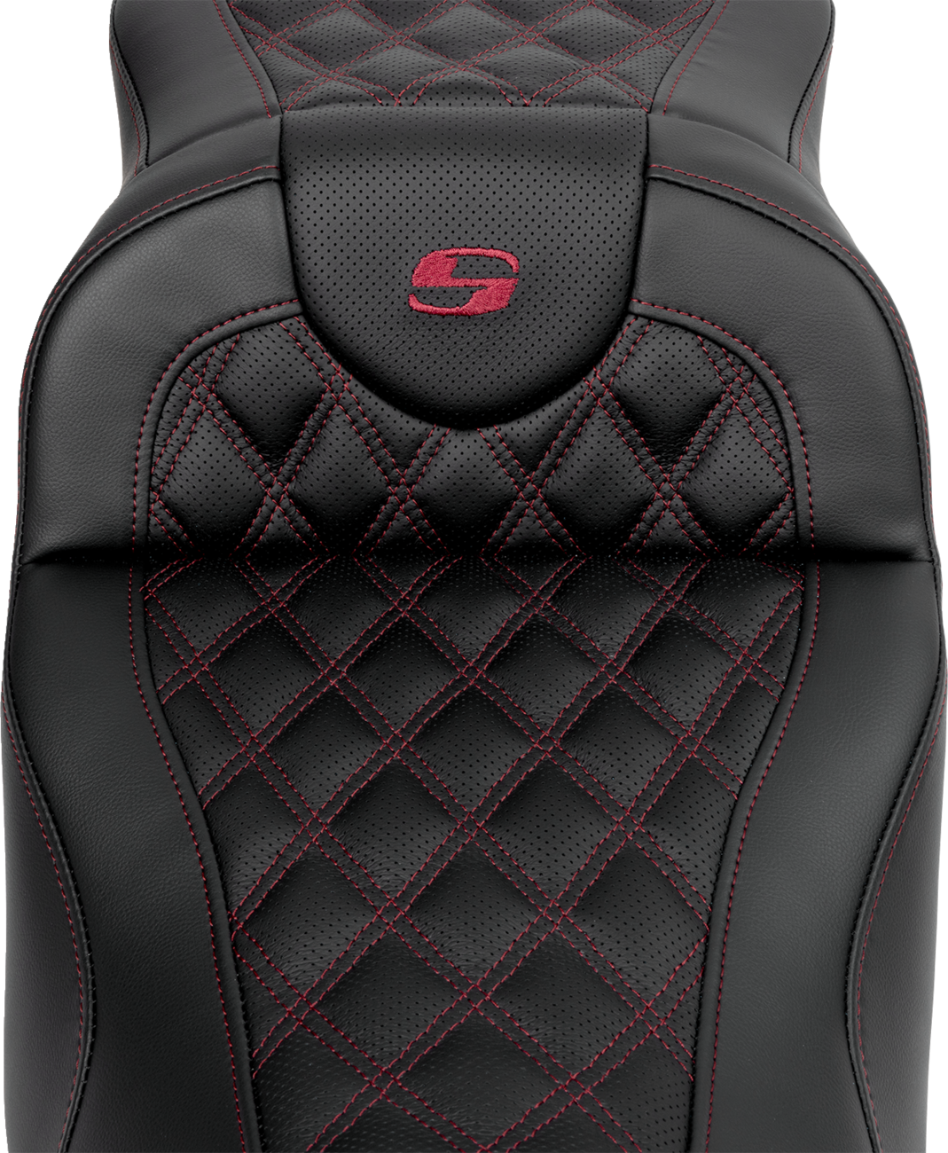 Saddlemen Roadsofa Burgandy Lattice Extended Gel Seat for 2008-24 Harley Touring