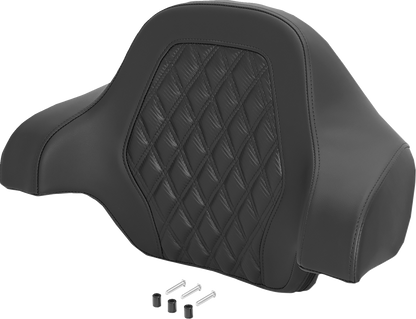 Saddlemen Black Carbon Lattice Deluxe Sissy Bar Tour Pack Backrest for Harley