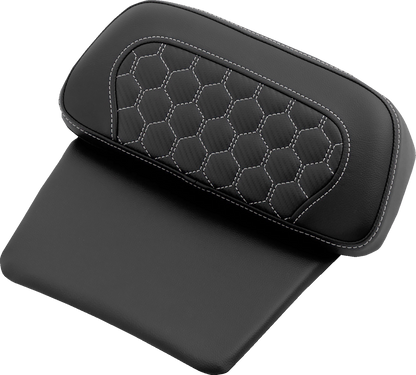 Saddlemen Chopped Tour Pak White Honeycomb Backrest Pad for 14-25 Harley Touring