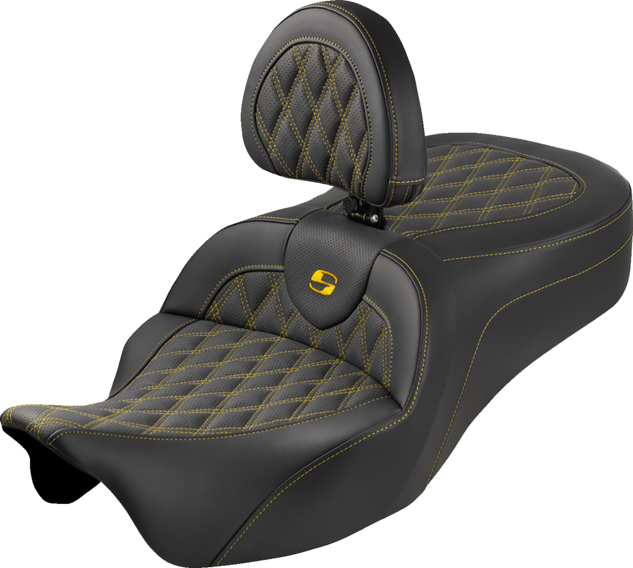 Saddlemen Roadsofa King Gold Lattice Seat & Backrest for 2008-25 Harley Touring