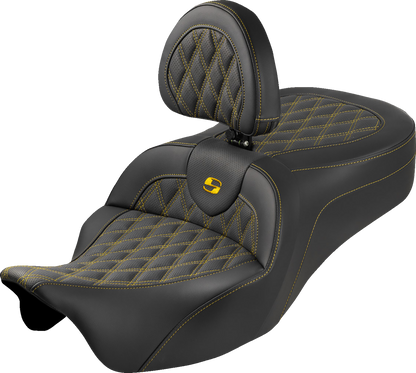 Saddlemen Roadsofa King Gold Lattice Seat & Backrest for 2008-25 Harley Touring