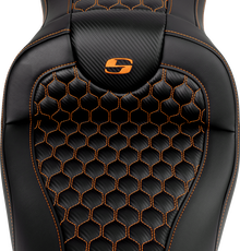 Saddlemen Roadsofa Orange Honeycomb Gelcore Seat fits 2008-2025 Harley Touring