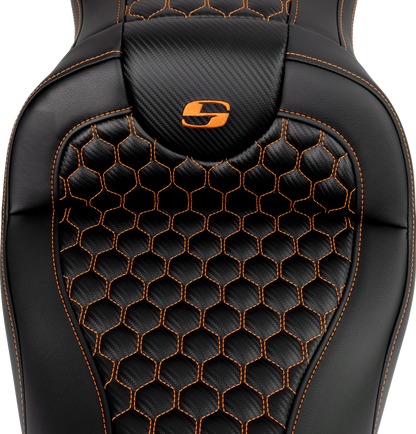 Saddlemen Roadsofa Orange Honeycomb Gelcore Seat fits 2008-2025 Harley Touring