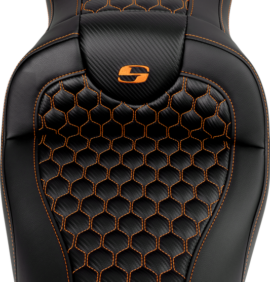 Saddlemen Roadsofa Orange Honeycomb Gelcore Seat fits 2008-2025 Harley Touring