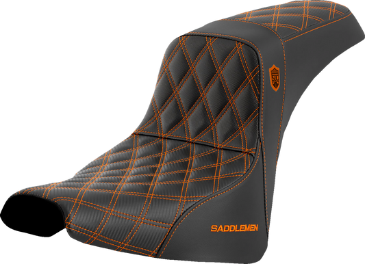 Saddlemen SDC Pro Series Orange Lattice Gel Seat for 2018-24 Harley Softail FXBB