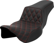 Saddlemen Step Up Red Lattice Extended Gel Seat fits 2008-2025 Harley Touring