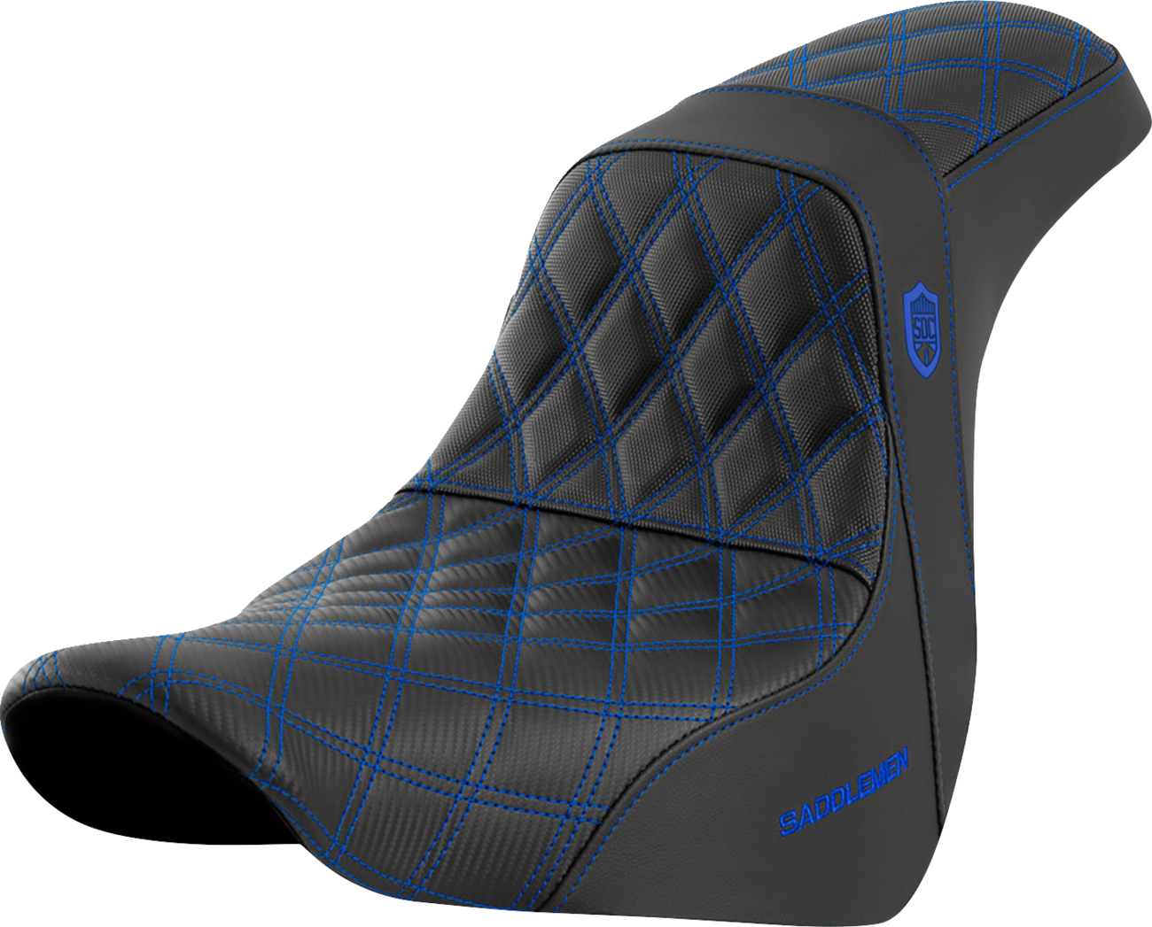 Saddlemen SDC Pro Series Blue Lattice Seat fits 2018-2024 Harley Softail FXLR