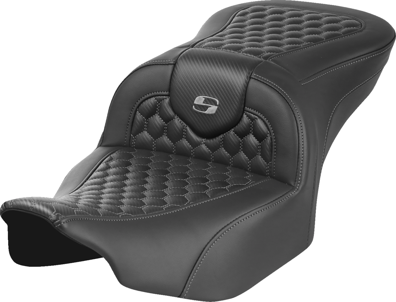 Saddlemen Roadsofa Gray Honeycomb Stitch Gel Seat for 2023-2024 Harley Touring