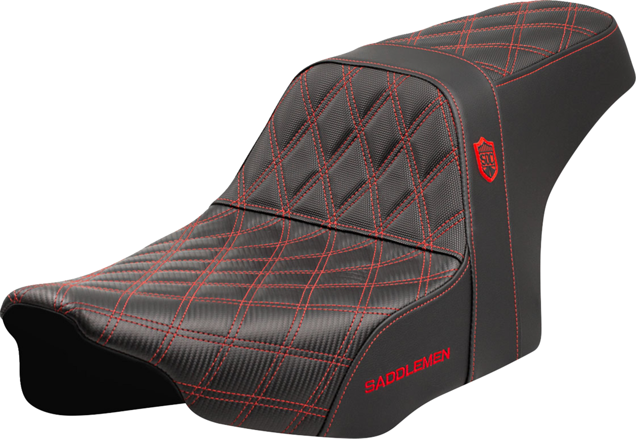 Saddlemen SDC Pro Series Red Lattice Seat for 2023-2025 Harley Road Street Glide