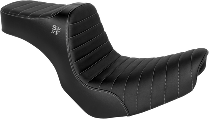 Slyfox Chariot Silver Classic Seat for 2018-2026 Harley Softail Low Rider FLSB