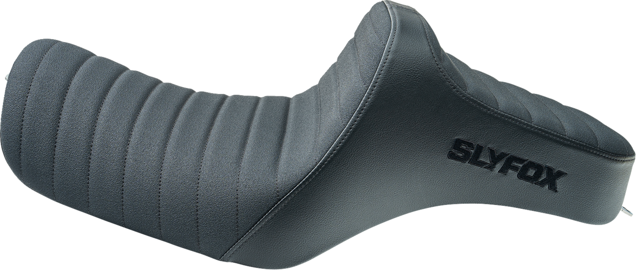 Slyfox Highnoon Black Classic Stitch 2 Up Seat for 2004-2022 Harley Sportster