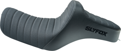 Slyfox Highnoon Black Classic Stitch 2 Up Seat for 2004-2022 Harley Sportster