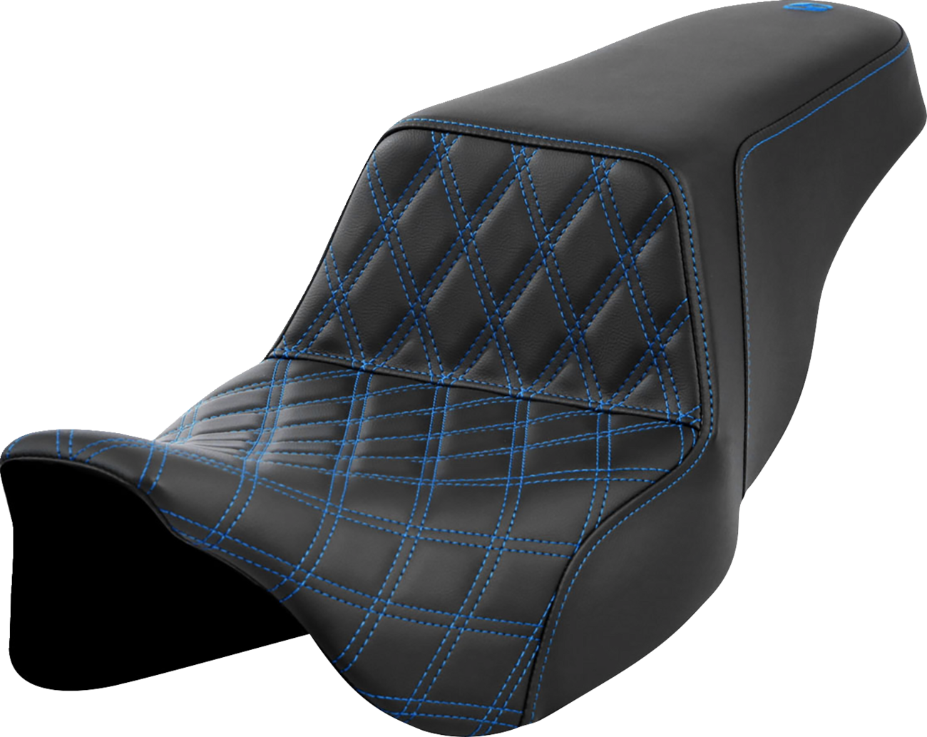 Saddlemen Step-Up Blue Lattice Stitch Gelcore Seat for 2008-2024 Harley Touring