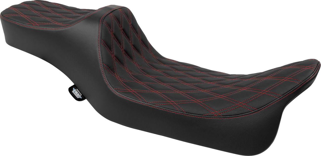 Drag Specialties Predator III Red Diamond Extended Seat 2008-2025 Harley Touring
