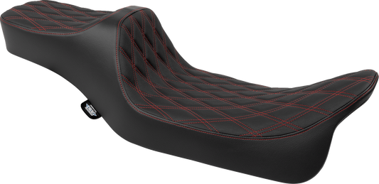 Drag Specialties Predator III Red Diamond Extended Seat 2008-2025 Harley Touring
