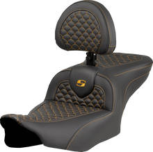 Saddlemen Roadsofa Gold Stitch with Backrest Seat fits 2023-2026 Harley Touring