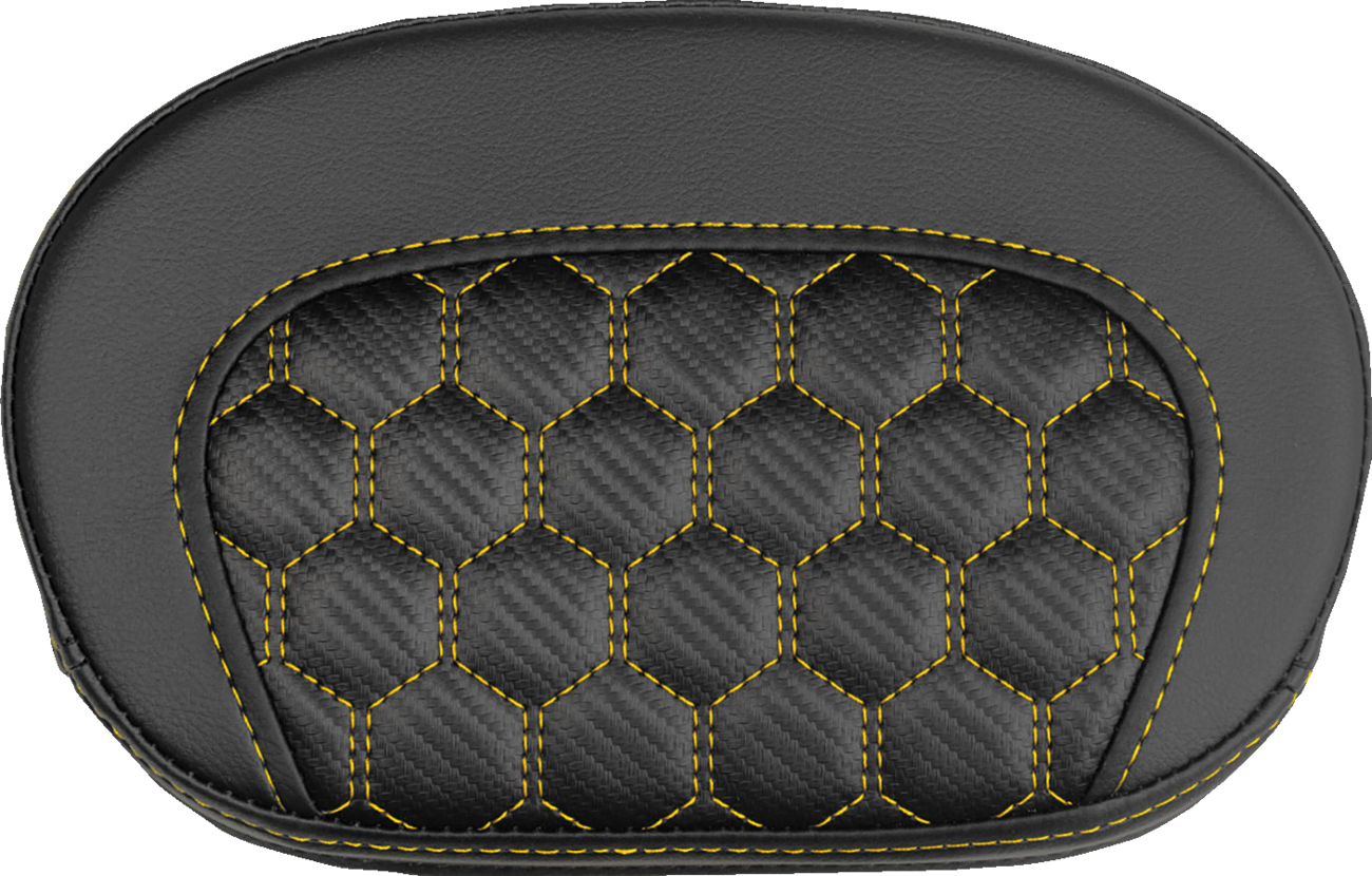 Saddlemen Mini Contour Gold Carbon Honeycomb Sissy Bar Backrest Pad for Harley