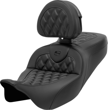 Saddlemen Roadsofa Carbon Lattice Gel Seat & Backrest 2008-2024 Harley Touring