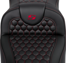 Saddlemen Roadsofa Red Honeycomb Extended Gel Seat for 2008-2025 Harley Touring
