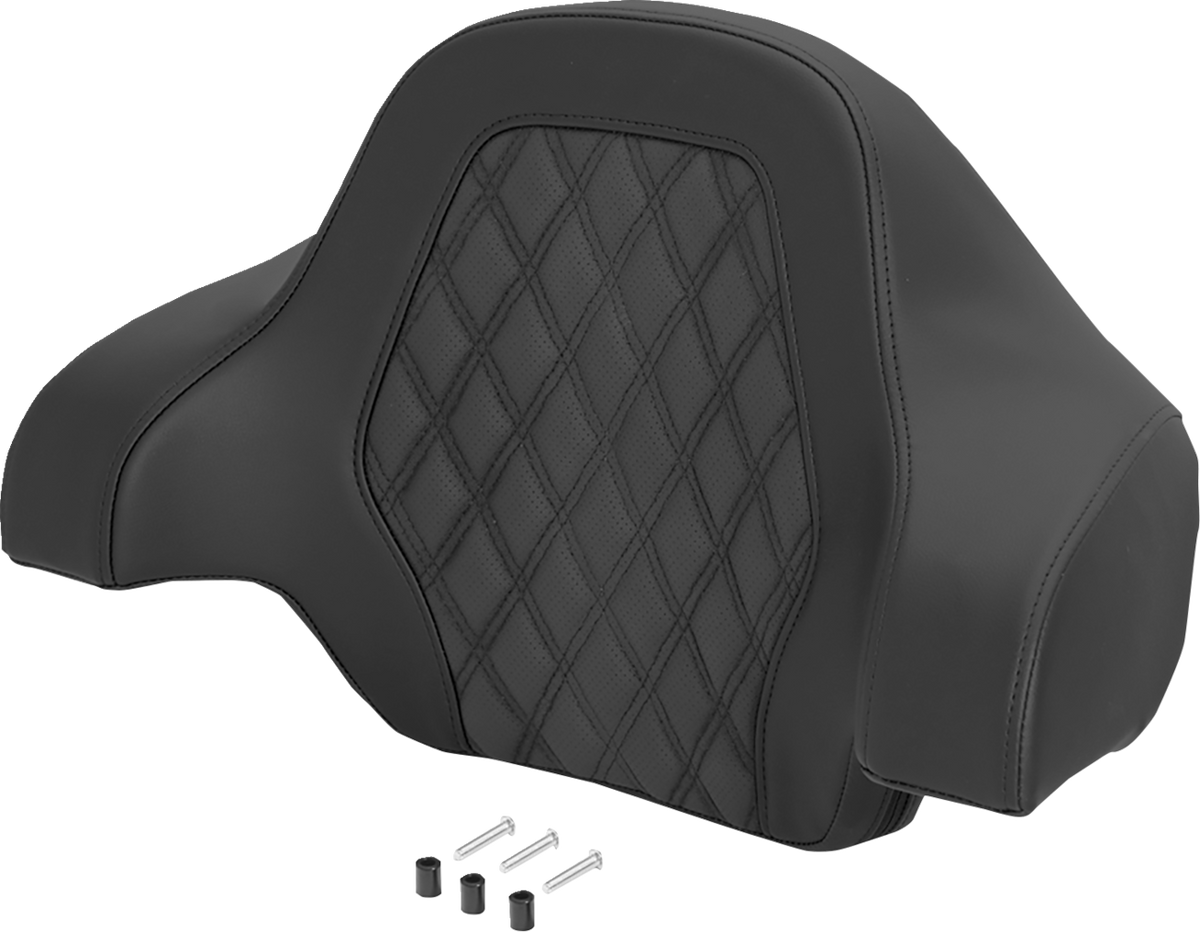 Saddlemen Black Lattice Deluxe Sissy Bar Tour Pack Backrest Pad for Harley