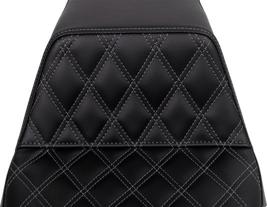 Saddlemen Step-Up Dark Gray Lattice Stitch Gel Seat for 2008-2024 Harley Touring