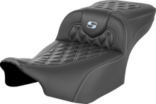 Saddlemen Roadsofa Silver Lattice Carbon Extended Gel Seat 23-26 Harley Touring