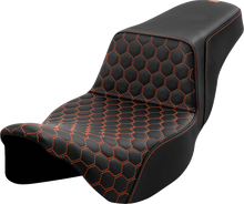 Saddlemen Step Up Orange Honeycomb Extended Gel Seat fits 2008-25 Harley Touring
