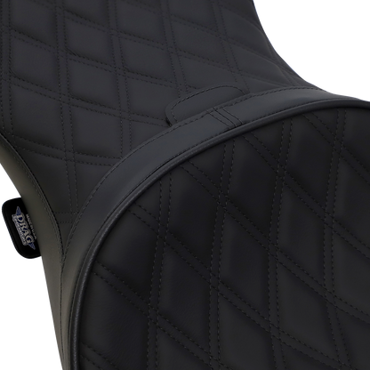 Drag Specialties Diamond Stitch Accepts Backrest Seat for 2008-24 Harley Touring
