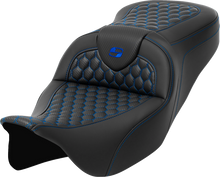 Saddlemen Roadsofa Blue Honeycomb Stitch Gel Seat fits 2008-2025 Harley Touring