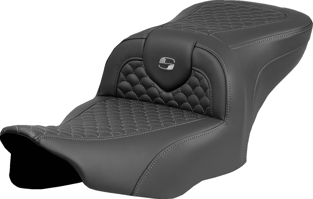 Saddlemen Roadsofa Gray Dragon Scale Stitch Seat fits 2023-2025 Harley Touring