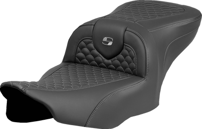 Saddlemen Roadsofa Gray Dragon Scale Stitch Seat fits 2023-2025 Harley Touring