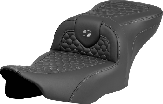 Saddlemen Roadsofa Gray Dragon Scale Stitch Seat fits 2023-2025 Harley Touring
