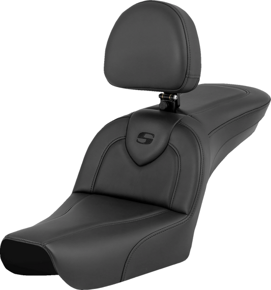 Saddlemen Black Roadsofa with Backrest Gel Seat for 2004-2005 Harley Wide Glide