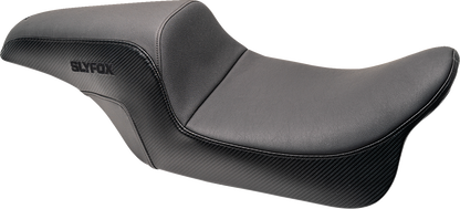 Slyfox Smooth Carbon Fiber Seat fits 2008-2024 Harley Touring FLHX FLTR FLHT