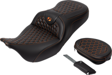 Saddlemen Roadsofa Orange Honeycomb Gel Seat & Backrest 2008-2025 Harley Touring