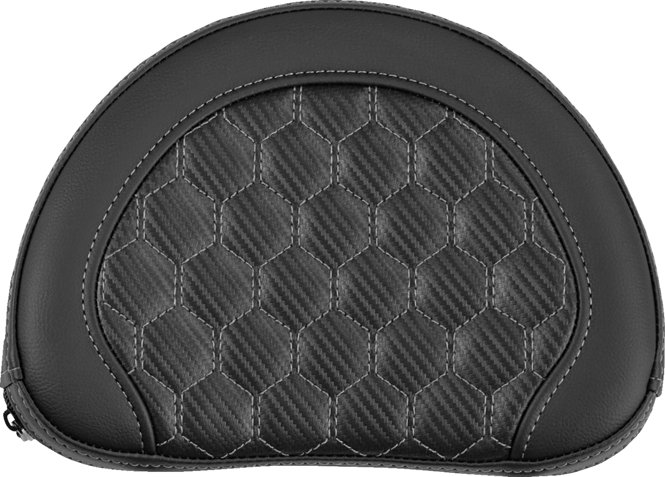 Saddlemen Contour Gray Carbon Honeycomb Stitch Sissy Bar Backrest Pad for Harley