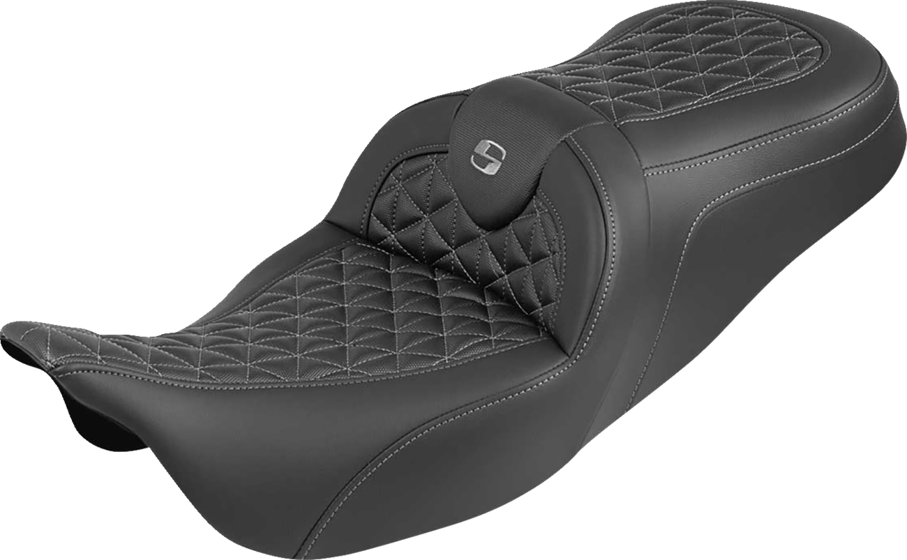 Saddlemen Roadsofa Gray Tri Gripper Gel Seat for 2008-2025 Harley Touring FLHX