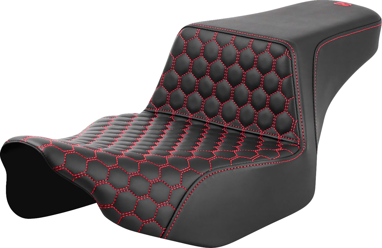 Saddlemen Step Up Red Honeycomb Extended Gel Seat fits 2023-2025 Harley Touring