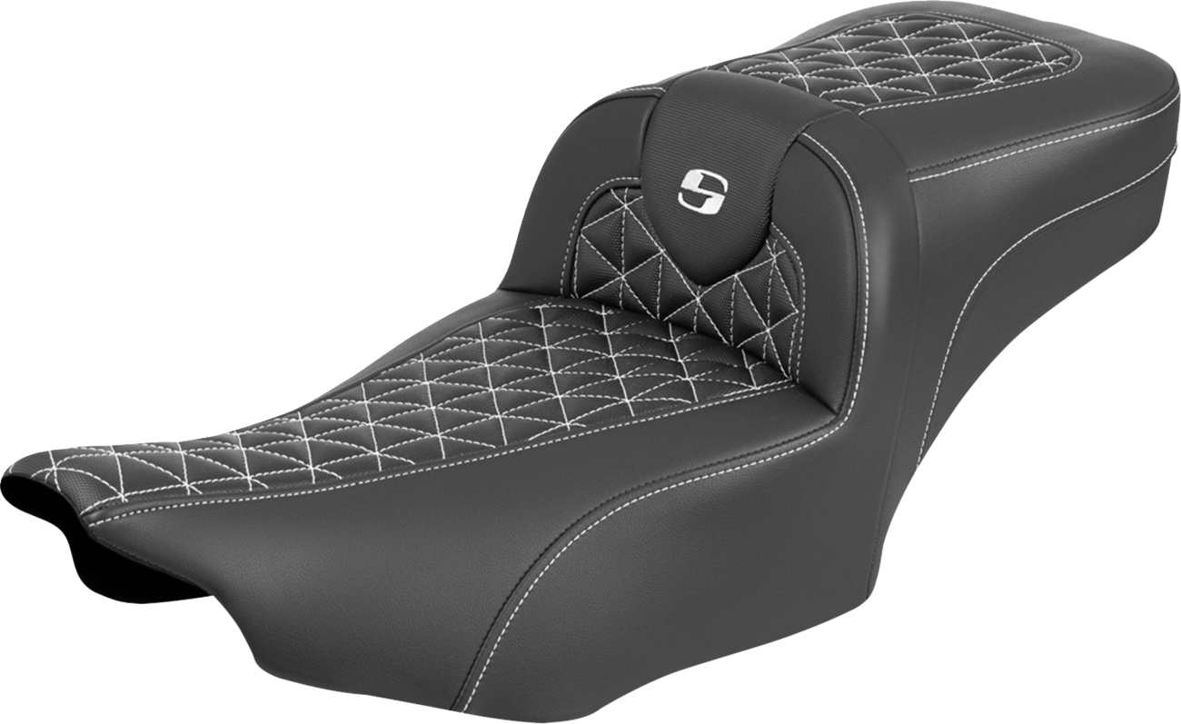 Saddlemen Roadsofa White Tri Gripper Extended Seat for 2023-2025 Harley Touring