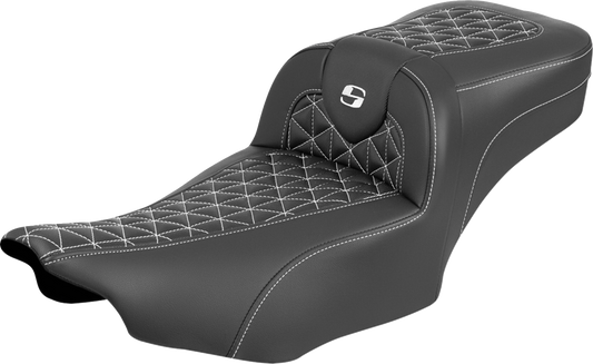 Saddlemen Roadsofa White Tri Gripper Extended Seat for 2023-2026 Harley Touring