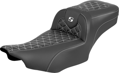 Saddlemen Roadsofa White Tri Gripper Extended Seat for 2023-2026 Harley Touring