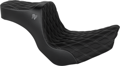 Slyfox Chariot Silver Diamond Seat fits 2018-2026 Harley Softail Low Rider FXLR
