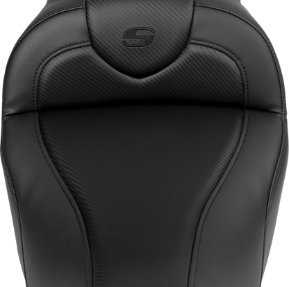 Saddlemen Roadsofa Carbon Fiber Gel Seat & Backrest for 2008-2024 Harley Touring