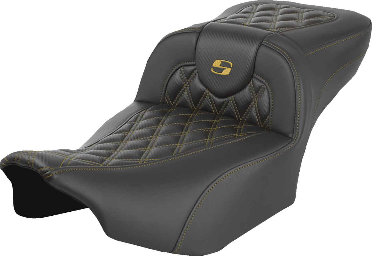 Saddlemen Roadsofa Gold Carbon Lattice Extended Seat for 2023-26 Harley Touring