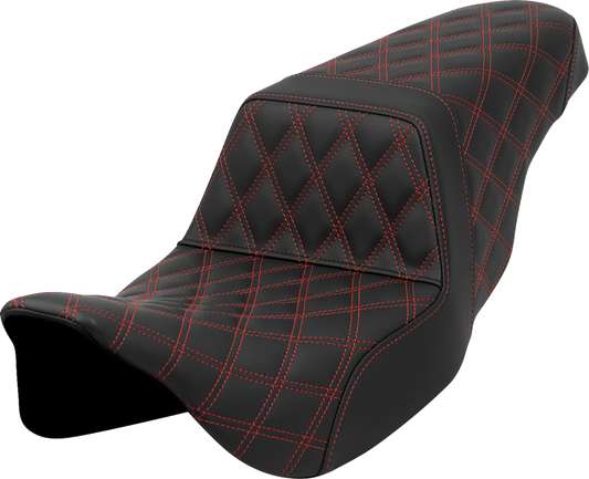 Saddlemen Step Up Full Red Lattice Gelcore Seat fits 2008-2024 Harley Touring